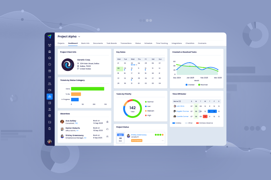 Gaining insights from a project management dashboard in Vault Synapse